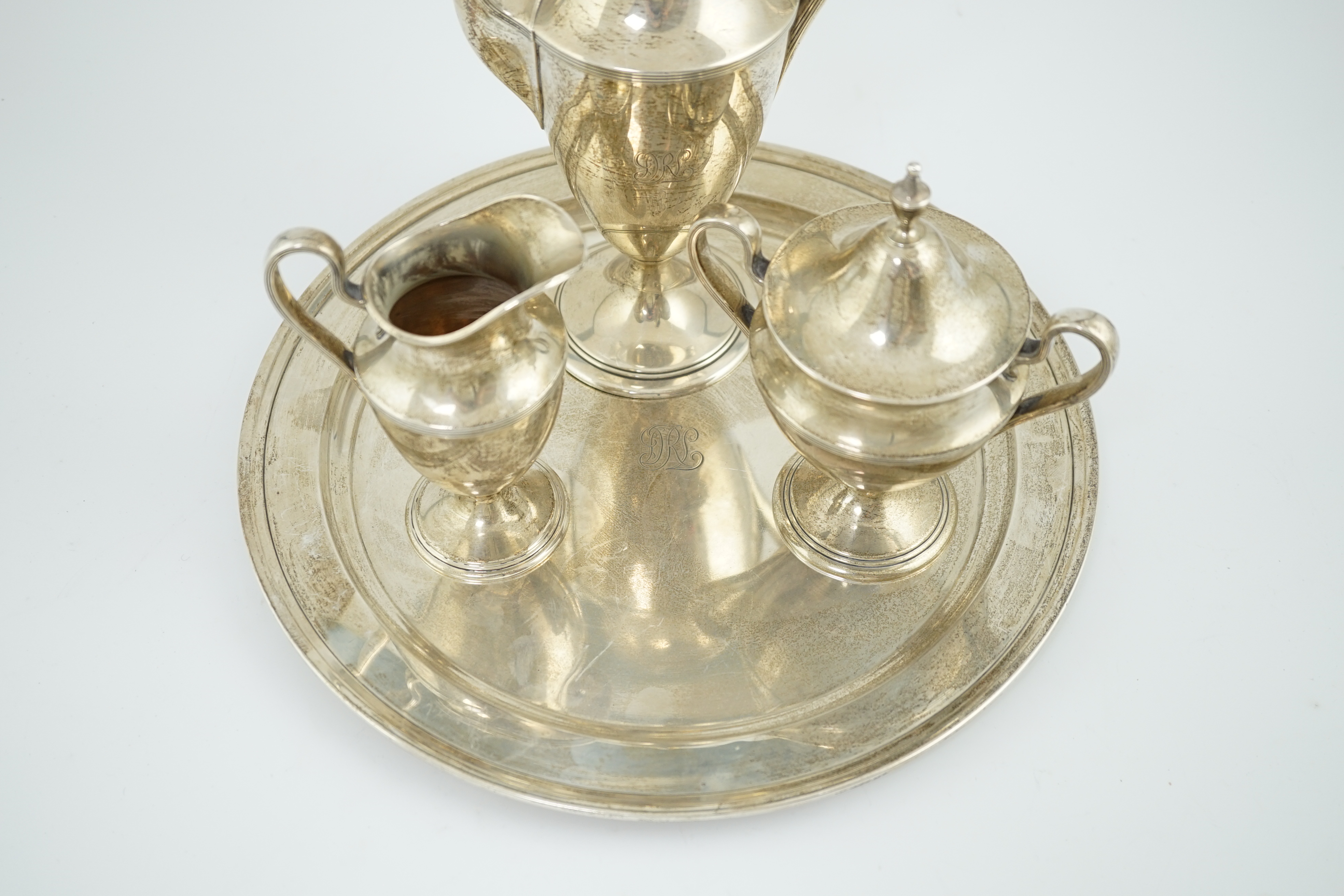 An early 20th century Tiffany & Co sterling silver four piece coffee service, CITES Submission reference ZLP8VZ9R